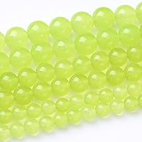 32PCS 12MM Natural Apple Green Chalcedony Stone Beads Round Loose Stone Beads for Jewelry Making DIY Energy Stone Healing Power Bracelet 15