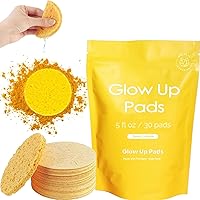 Sugar Turmeric Kojic Baby Pads,Cleansing Glow up Pads - Pads for Dark Spots, Pads Infused Foaming Exfoliating Pads Dark Spots, Compressed Sponge for Back and Face Cleansing (Yellow 1 Piece)