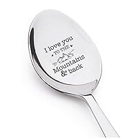 I love you to the mountains and back- engraved spoon- coffer lover- engraved silver ware by Boston creative company