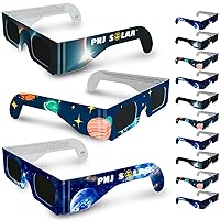 [10 Pack] Solar Eclipse Glasses AAS Approved 2024 - ISO Certified and Approved for Safe Direct Sunlight Viewing
