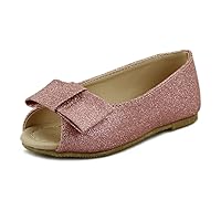 Girls Glitter Glimmer Peep Toe Sandal Slip On Comfy Stylish Shoes Toddler -Youth