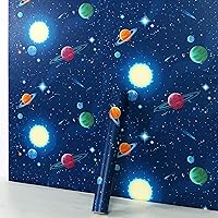 11 Yards Solar Planets Wallpaper Peel and Stick, Fantasy Universe Space Design – Removable Contact Wall Paper Decals for Kids' Boy Room, 48.4 Square ft 32.8 Ft X 17.9 inch