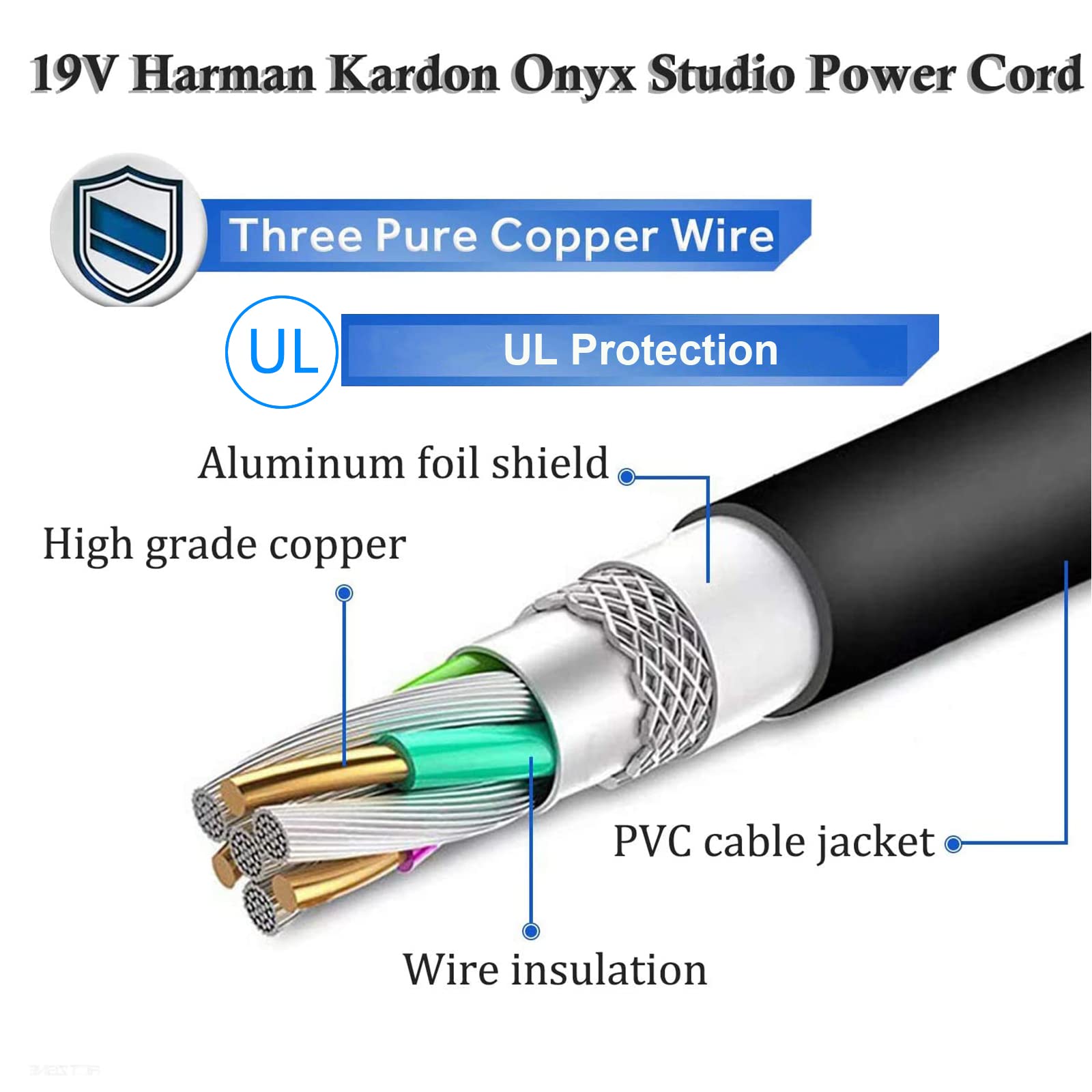 Mua for Harman Kardon Charger Onyx Studio 7 6 5 4 3 2 1 Wireless Bluetooth  Speaker Replacement Harmon Kardon Charger 19V AC Power Cord Supply【10 FT】  VHBW trên Amazon Mỹ chính hãng 2023 | Fado