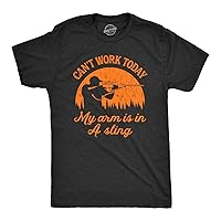Mens Cant Work Today My Arm is in A Sling T Shirt Funny Hunting Deer Hunter Gift