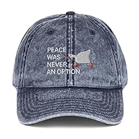 Vintage Cap Goose with a Knife Peace was Never an Option Funny Saying, Gift for Him, Gift for Her, Meme hat