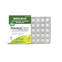 NauseaCalm Relief for Upset Stomach, Nausea, and Vomiting Due to Stomach Flu, Overindulgence, or Motion Sickness - Non-Drowsy - 60 Count