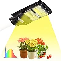 BSOD Solar Grow Lights for Outdoor Plants, Cordless Full Spectrum Growing Led Greenhouse Lamp with Timer Auto Remote Wireless Waterproof,2in1 Motion Sensor Street & Plant Light