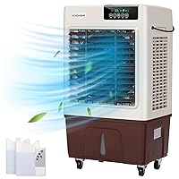 VIVOHOME Evaporative Air Cooler 2400CFM 120W Air Cooling Fan Humidifier with Remote Control 3 Fan Speed for Outdoor Indoor Use, 8 Gallon