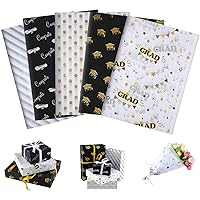 PLULON 90 Sheets Graduation Gift Wrapping Paper Tissue Paper Graduation Cap Diploma Tissue Wrap Paper for Art Craft, Wine Bottles, Graduation Party(3 Styles)