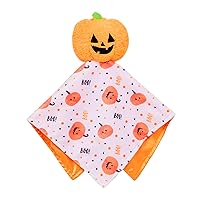 Baby Starters Magic Years Plush Snuggle Buddy Blanket with Toy Rattle (Orange, Halloween Pumpkin) 13 inch