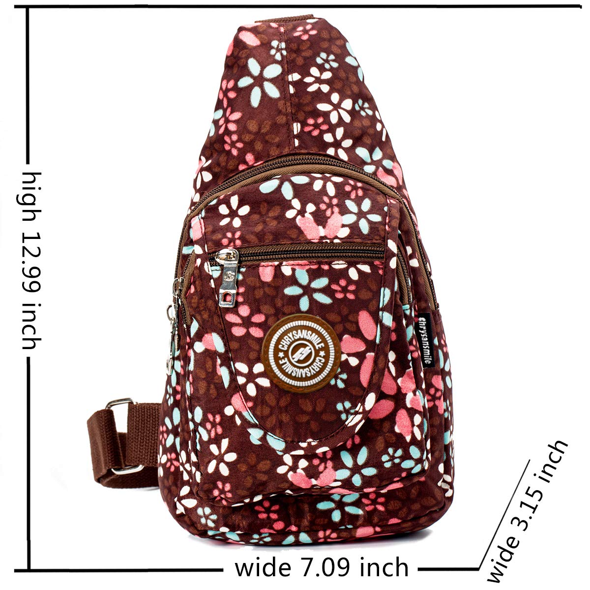 Chrysansmile Travel Crossbody Sling Bags For Women Single Waterproof Sling Shoulder Backpack For Hiking Unisex