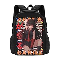 Anime Akame Ga Kill Akame Backpack Cartoon Large Capacity Backpacks Laptop Backpack Lightweight Canvas Shoulder bag Outdoor Travel 16-Inch Black