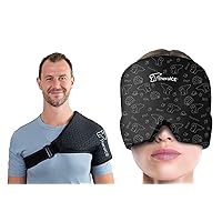 TheraICE Shoulder Ice Pack Wrap, Reusable Ice Pack for Rotator Cuff & Shoulder Pain Relief + Roll Over Image to Zoom in TheraICE Migraine Relief Cap