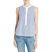 Elizabeth and James Womens Jacey Striped Sleeveless Top,Blue Multi,X-Small