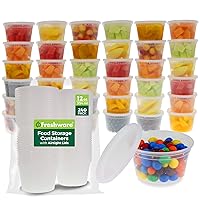 Freshware [240 Pack, 12 oz Plastic Food Storage Containers With Lids, Plastic Containers, Freezer Safe | Meal Prep | Stackable | Leakproof | BPA Free, Clear