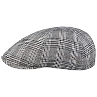 Lipodo Classic Check Flat Cap Peaked Cap Flat Cap Men's Cotton Cap with Peak Spring/Summer