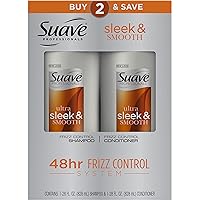 Professionals Shampoo and Conditioner for Frizz Control Ultra Sleek and Smooth with Silk Protein and Vitamin E for Hair 28 Fl Oz (Pack of 2)