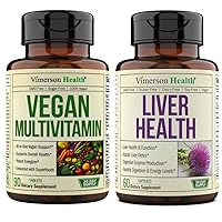 Vegan Multivitamins for Women and Men & Liver Support for Liver Cleanse Detox & Repair