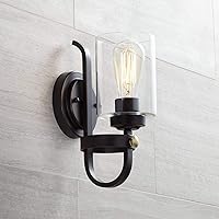 Franklin Iron Works Eagleton Rustic Farmhouse Industrial Wall Light Sconce LED Oiled Bronze Hardwired 12