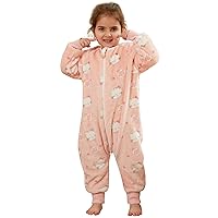 MICHLEY Flannel Baby Sleeping Bag Unisex Pajamas, Long Sleeve Zipper Wearable Sleeping Sack for Autumn Winter Boys Girls
