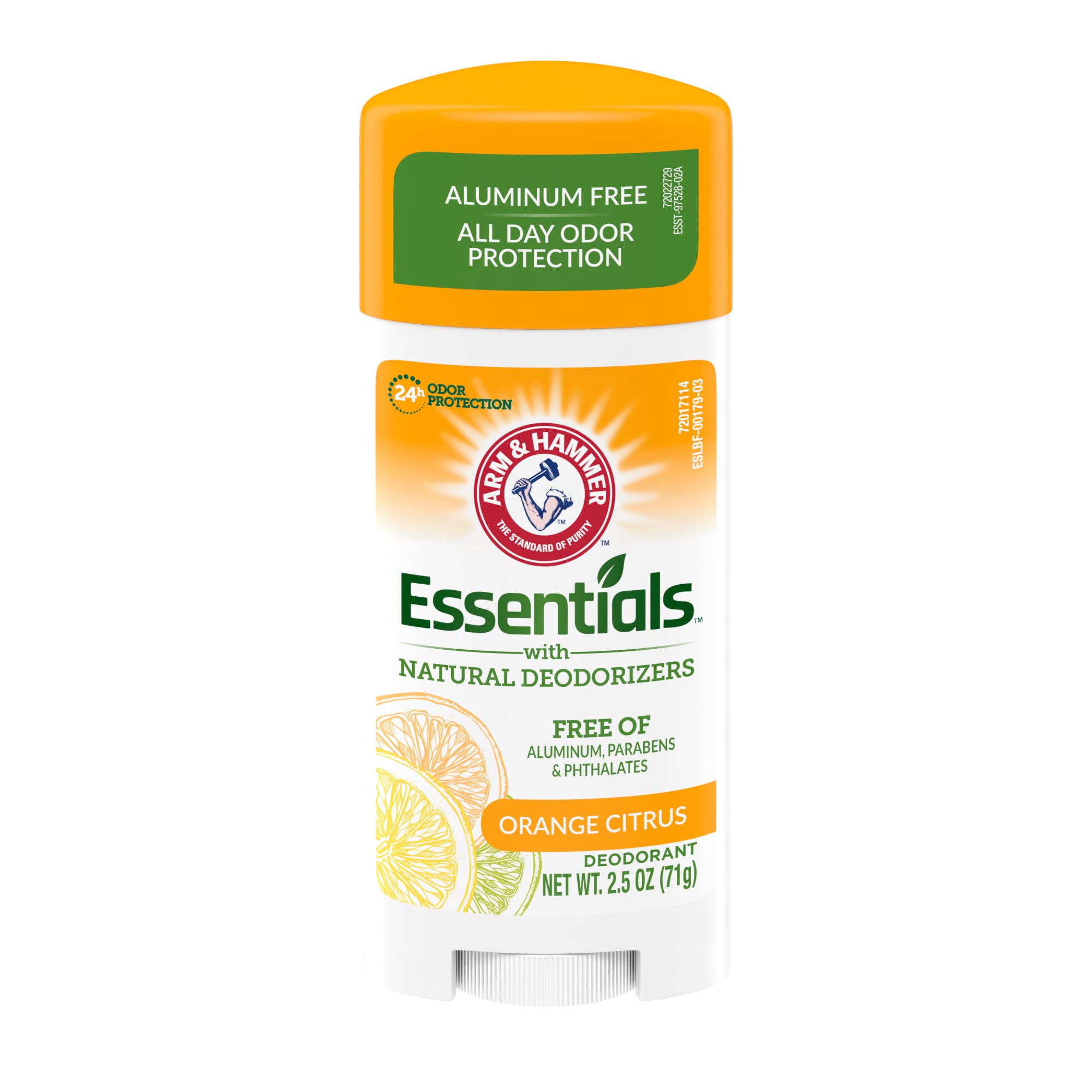 Arm & Hammer Essentials deodorant, crisp orange citrus, 2.5 ounce, 6 Count