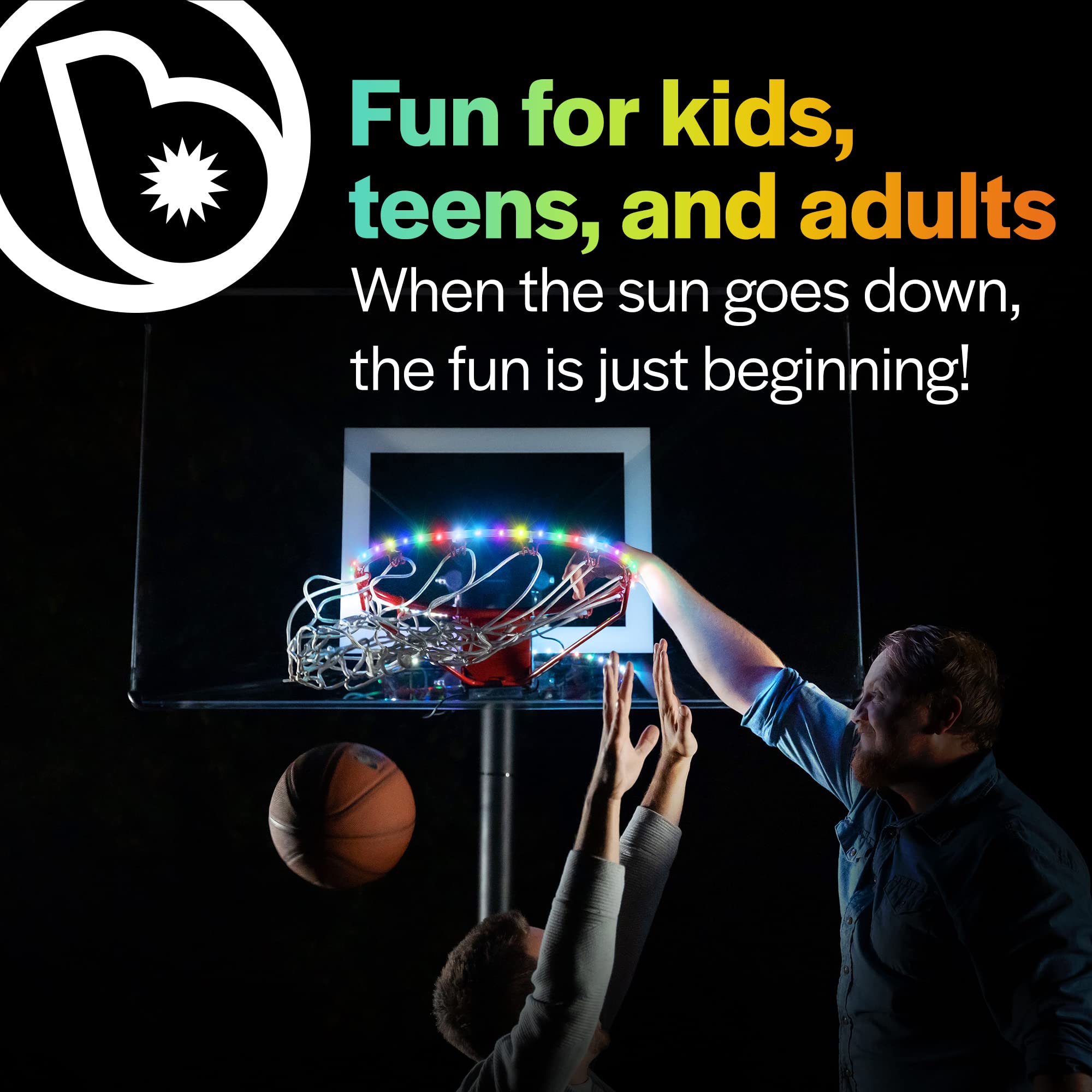 Brightz HoopBrightz LED Basketball Hoop Light, Color Changing - Motion Sensing Hoop Light - Lights Go Crazy When You Score - Fun Unique for Adults, Boys, & Girls Who Love Basketball