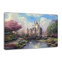 Fairy Tale Princess Castle Cinderellas Canvas Art Poster And Wall Art Picture Print Modern Family Bedroom Decor Posters 08x12inch(20x30cm)