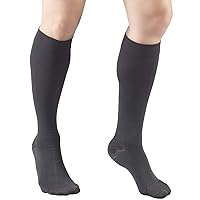 Truform 20-30 mmHg Compression Stockings for Men and Women, Knee High Length, Closed Toe, Charcoal, Large (8865CH-L)