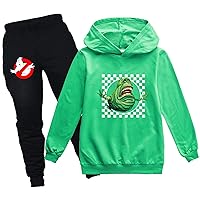 Boys Ghostbusters Graphic Cotton Hoodie+Sweatpants Set,Long Sleeve Casual Pull Over Sweatshirt