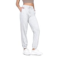 ODODOS Women's Sweatpants Cotton French Terry High Waist Drawstring Casual Lounge Pants with Pockets