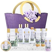 Spa Luxetique Gift Baskets for Women, Spa Gifts for Women-10pcs Lavender Gift Sets with Body Lotion, Bubble Bath, Relaxing Bath Sets for Women Gift, Birthday Gifts for Women, Easter Gifts for Women