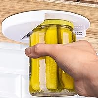 Under Cabinet Jar Opener,Under Cabinet Jar Lid & Bottle Opener/Opens Any Size/Type of Lid Effortlessly,Great for Seniors & Weak ands or Arthritic Hands, 7 Inches（White）…
