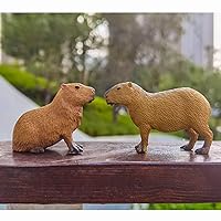 Yopcuvi Capybara Statue Animal Ornament, Capybara Party Birthday Decorations, Capybara Toy Hand Painted Model, Plastic Simulation Wild Animal Model (2pcs)