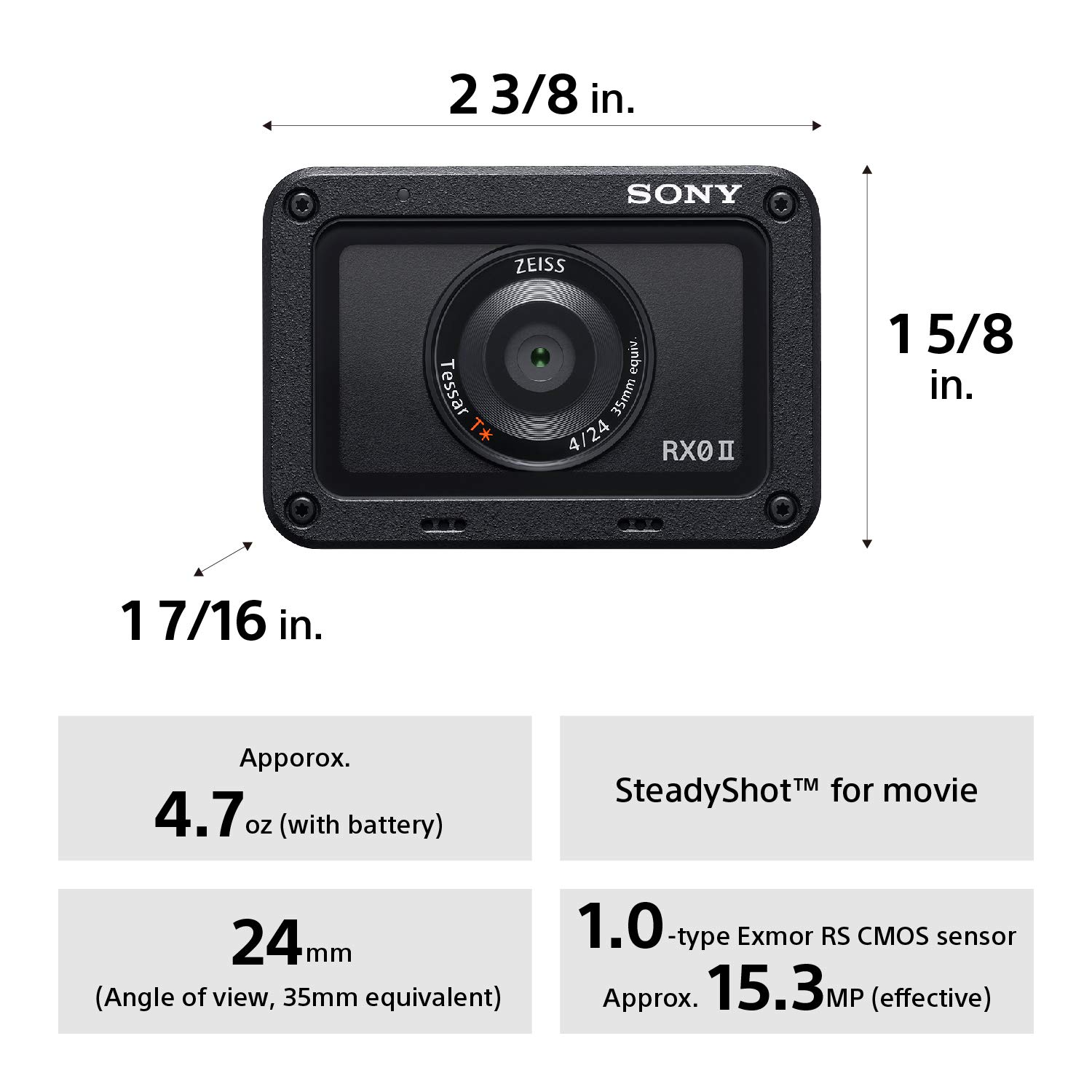 Sony RX0 II 1” (1.0-type) Sensor Ultra-Compact Camera