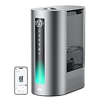 Dreo 6L Smart Humidifier, Warm & Cool Mist Humidifier for Bedroom, Top Fill, 60Hr Runtime, High Precision Humidity Sensor and Indicator Light, Large Room, Nursery, Plant, Works with Alexa, HM713S