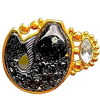 Black koi fish for very good luck wealth and prosperity gold tone resin brooch pin costume jewelry fashion accessory gift woman unisex birthday holiday graduation wedding design…