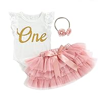 Newborn Baby Girl 1st Birthday Outfit One Ruffle Sleeveless Lace Romper Tutu Dress Backless Jumpsuit Bodysuit Clothes