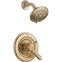 Delta Faucet Lahara 17 Series Dual-Function Shower Faucet Set Gold, 5-Spray Touch-Clean Shower Head, Delta Shower Trim Kit, Champagne Bronze T17238-CZ (Valve Not Included)