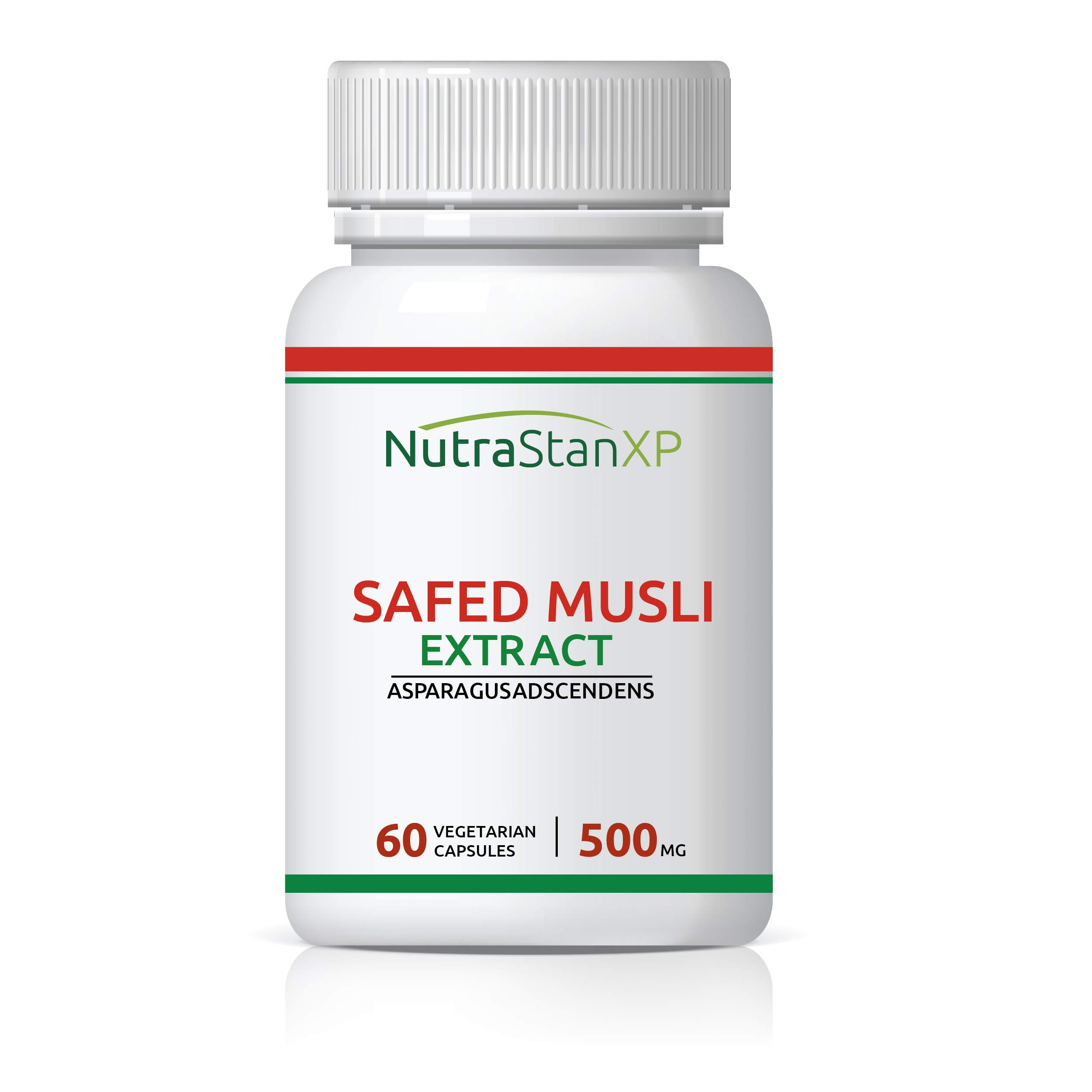 NutrastanXP Safed Musli Extract, 500mg (60 Vegetarian Capsules) (Pack of 1)