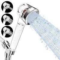 Luxsego Filtered Shower Head with Handheld, High Pressure 3 Spray Modes Showerhead Set Built-in Calcium Sulfite, Water Softener Shower with Filter Beads for Hard Water Remove Chlorine and Improve Skin