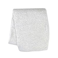 HonestBaby Organic Cotton Matelasse Reversible Receiving Blanket, Light Grey Heather, One Size