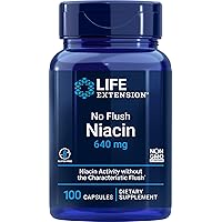 Life Extension No Flush Niacin 640 mg, 100 Capsules (Pack of 2)