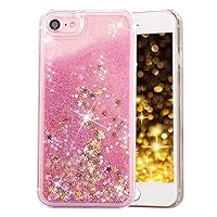 Case for iPhone 5/5S,Quicksand Moving Stars Bling Glitter Sparkle Dynamic Floating Liquid Glitter Case for Apple iPhone 5/5S(A Pink)