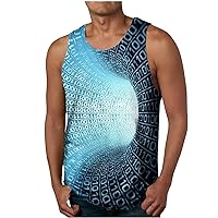 Men's Casual Tank Top Sleeveless Shirts Muscle Fit Workout T Shirt Novelty 3D Print Tank Tops Gym Fitness Vest Tee