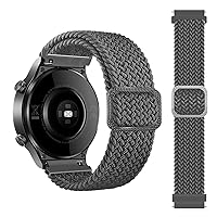 Nylon Smart Watch Band for 20mm 22mm Universal Braided Solo Loop Bracelet Watch4 40 44 Classic 46 42mm Strap (Color : Grey, Size : 20mm Universal)