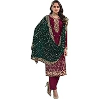 Indian Embroidery Worked Salwar Kameez Suits with Dupatta Pakistani Party Wear Kameez Shalwar Dress