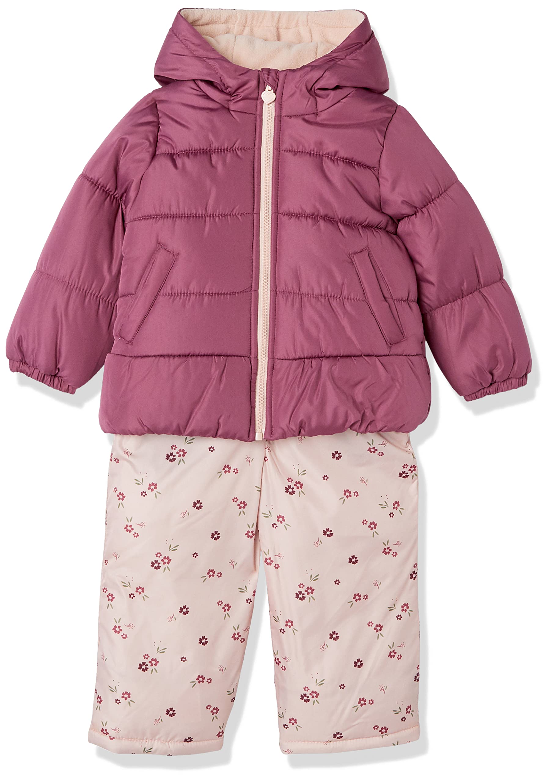 Simple Joys by Carter's Baby Water-Resistant Snowsuit Set-Hooded Winter Jacket, Maroon, 3T