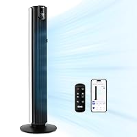 LEVOIT Smart 42'' Tower Fan for Bedroom, Oscillating Fan with Quiet 26ft/s Velocity 25dB, Brushless DC Motor, 12 Speeds, 4 Modes, 24H Timer with APP, Works with Alexa, Standing Bladeless Fan for Home