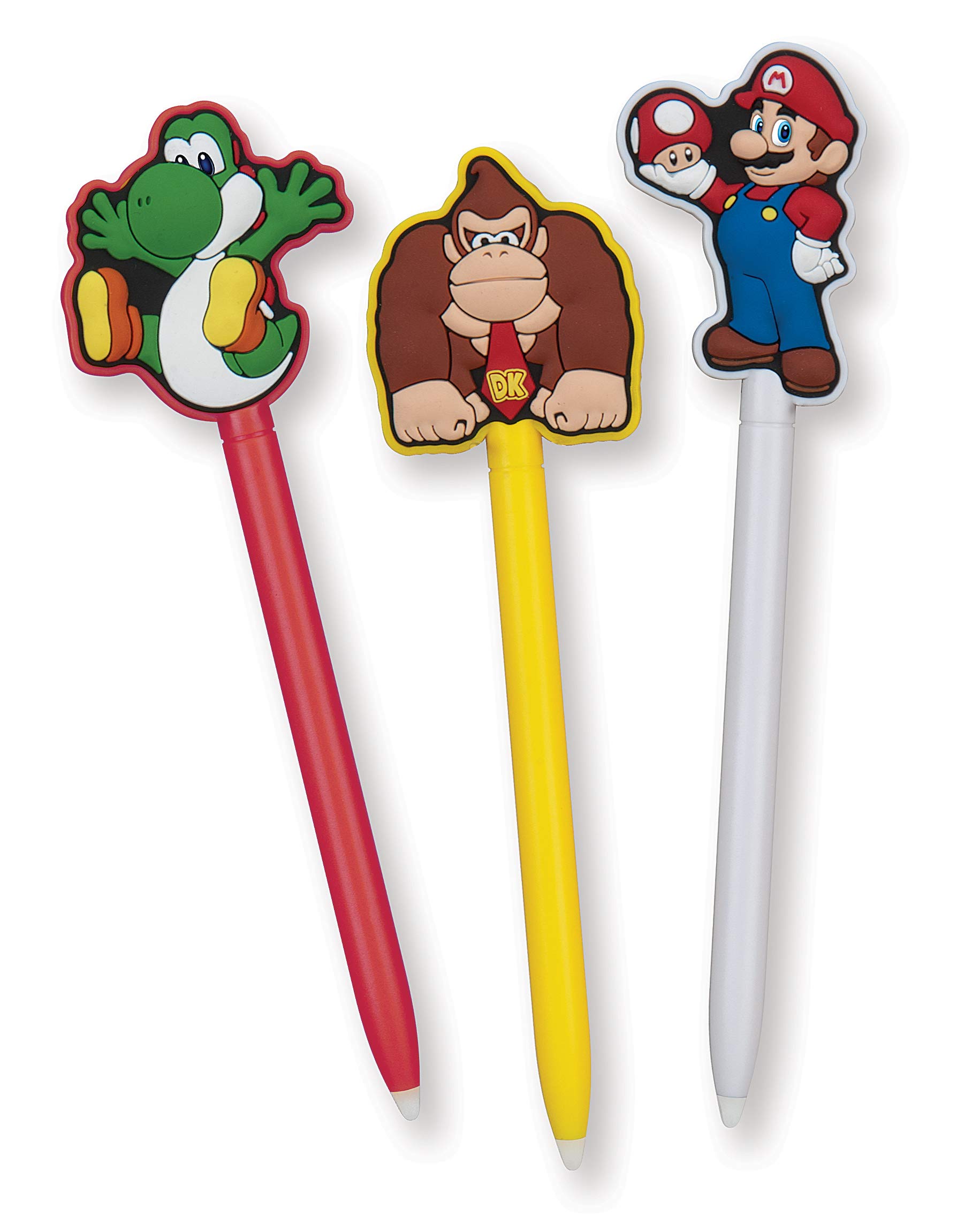 Officially Licensed Nintendo 3DS – Game Traveler Essentials – 3pc. Character Stylus Pack – Mario, Yoshi, Donkey Kong