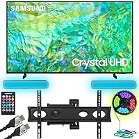 Samsung UN55CU8000 55 inch Crystal UHD 4K Smart TV (2023) Bundle with Monster TV Full Motion Wall Mount for 32